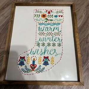 Warm Winter Wishes Holiday Stocking Art